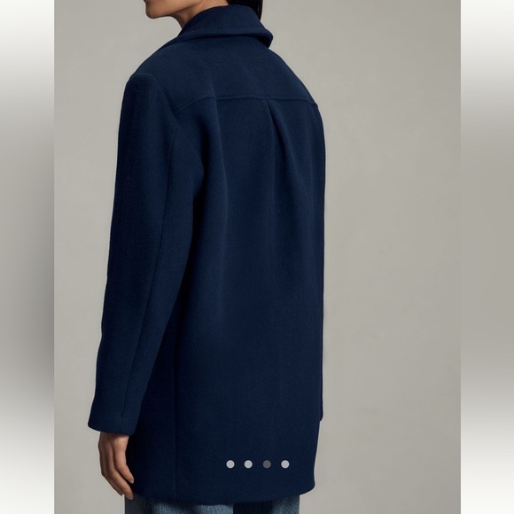 NWT Anthropologie Maeve double breasted wool blend coat in navy blue - Picture 4 of 8